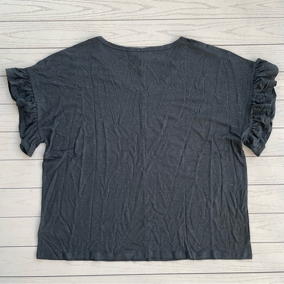 Gap NWT Black Ruffle Sleeve Top XL - Picture 4 of 4